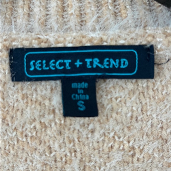 Cozy Chunky Tan Chevron Knit Cardigan Women's Size S Yellow - Picture 5 of 9